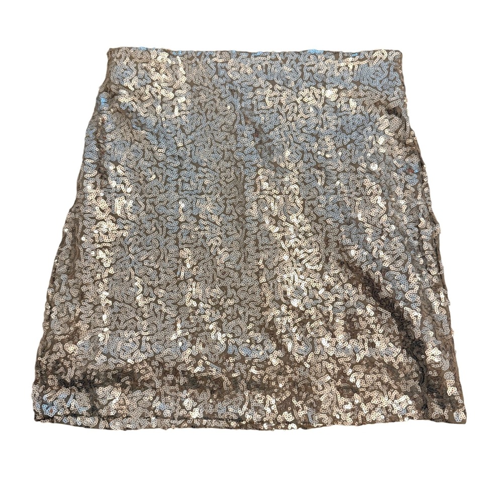 Tipsy Elves Sequin Mini Skirt Womens Small Silver Metallic Sparkly Party Glam